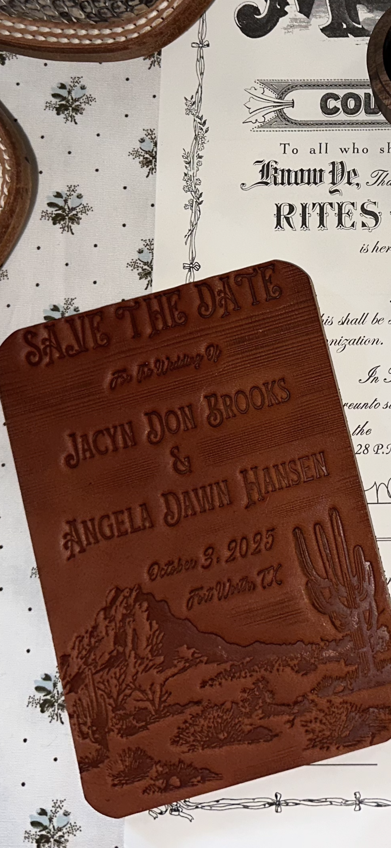 Leather Wedding Invitations